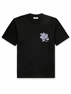 NN07 - Adam 3209 Floral-Print Pima Cotton-Jersey T-Shirt - Black