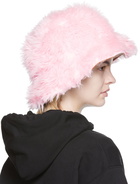 MSGM Pink Faux-Fur Bucket Hat