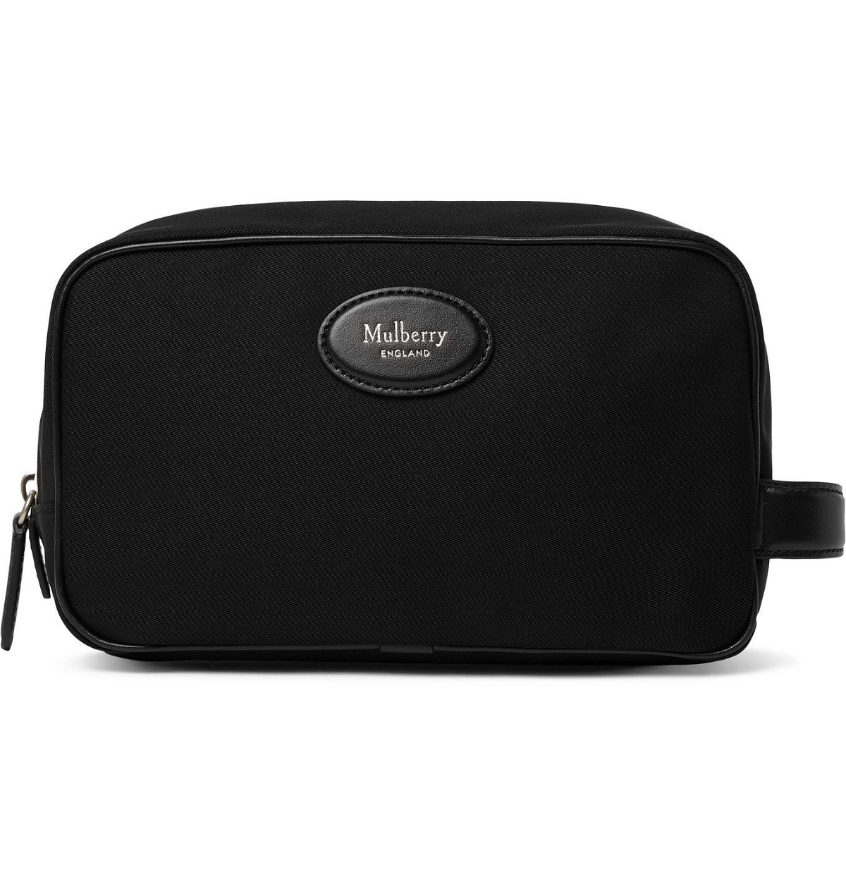 MULBERRY - Leather-Trimmed Nylon Wash Bag - Black Mulberry