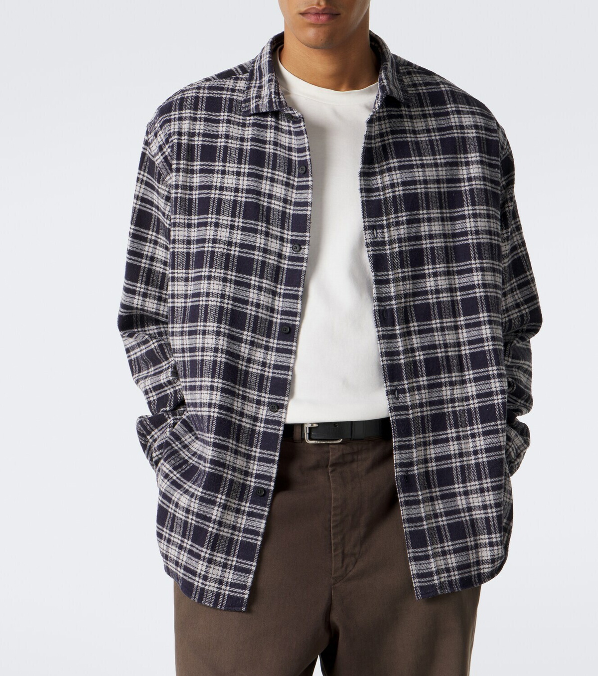 A.Presse Checked cotton and silk shirt
