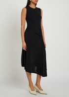 Joseph Cheikh Asymmetric Crepe-jersey Midi Dress Black