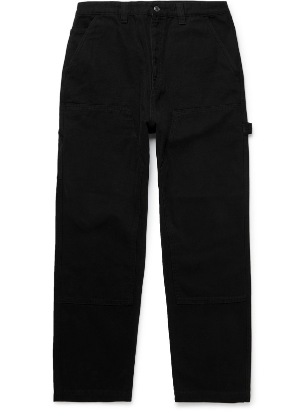 Photo: STÜSSY - Garment-Dyed Cotton-Canvas Trousers - Black