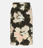 Dries Van Noten Floral jersey midi skirt