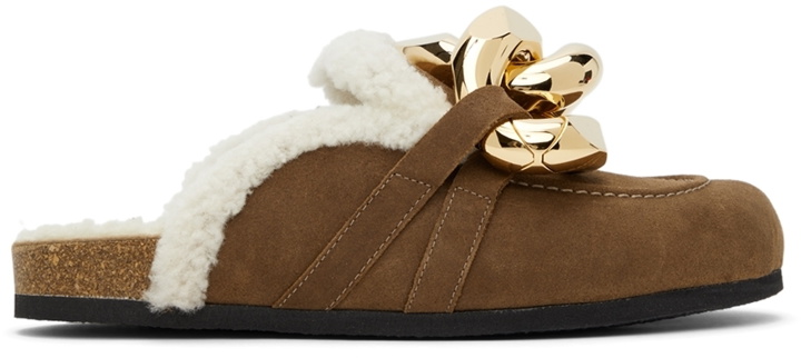 Photo: JW Anderson Brown Shearling Chain Loafers