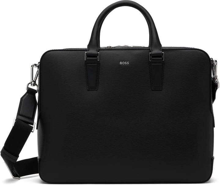 Photo: BOSS Black Structured Logo Briefcase