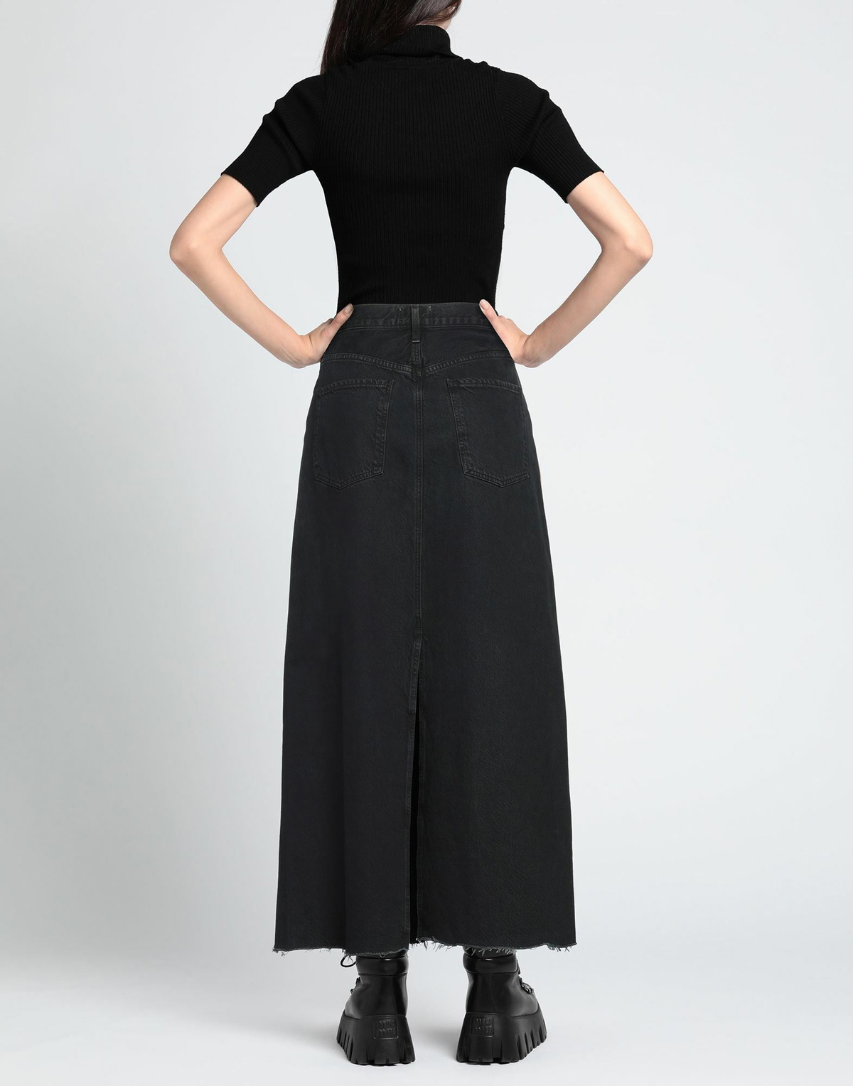 Agolde Womens Denim skirt in Black