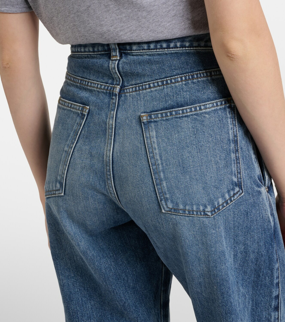 JW Anderson Embroidered high-rise straight jeans