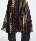 Sacai x A.P.C. plissé printed midi skirt