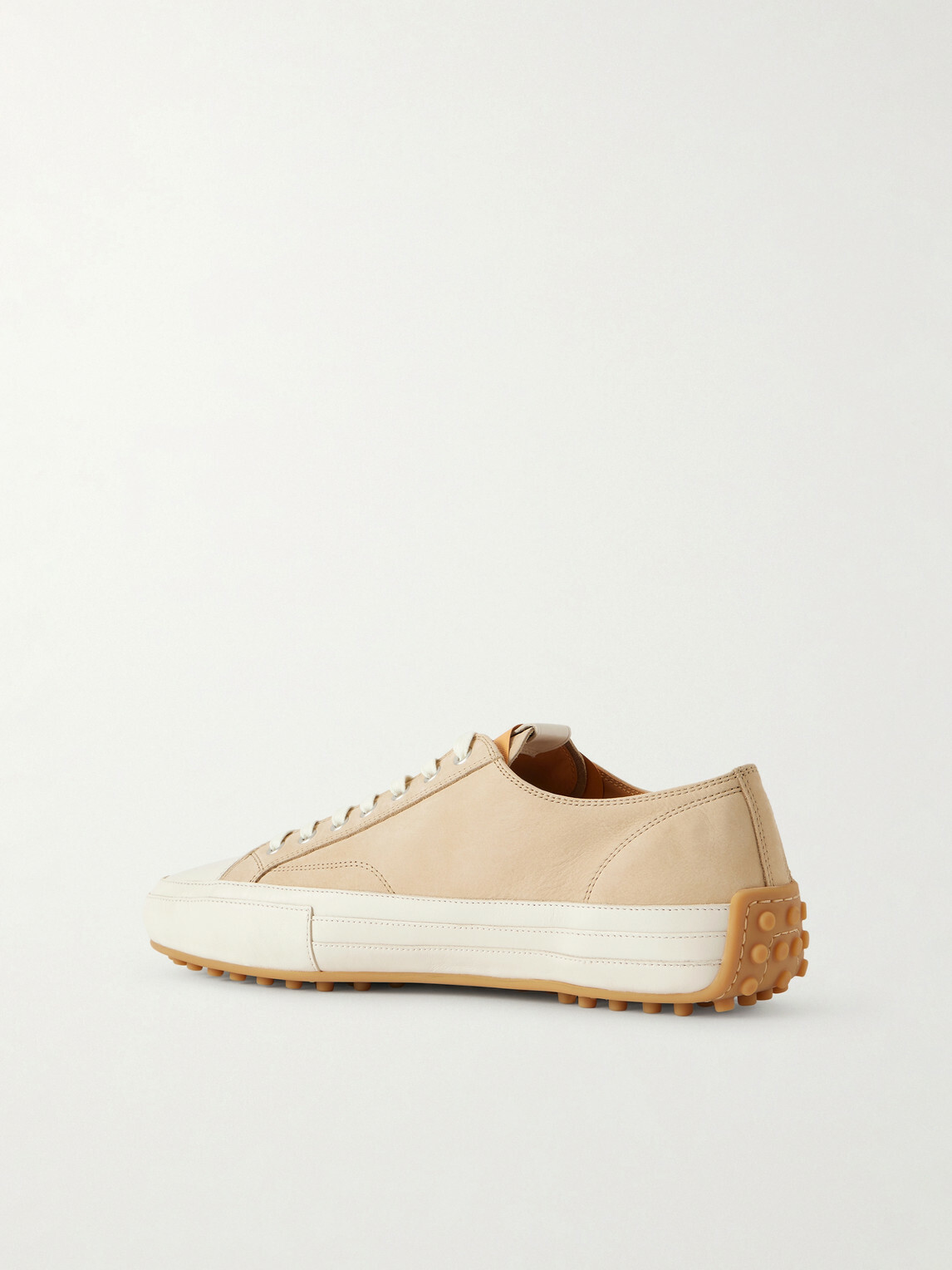 Tod's - Cassetta Leather-Trimmed Nubuck Sneakers - Neutrals