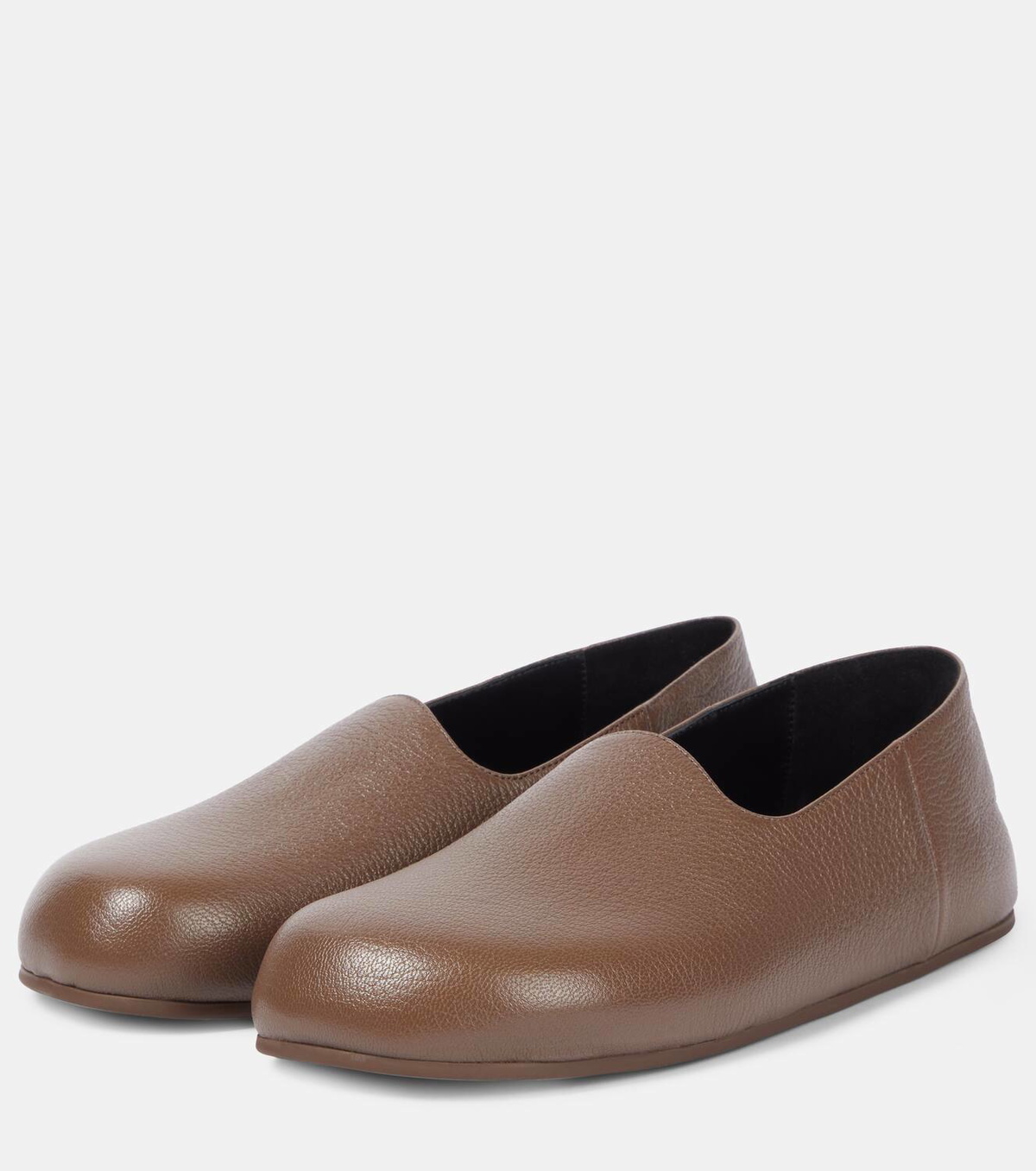 モダン＆エレガント★THE ROW Hugh leather slip-on shoes Hugh Slip On Shoe Black in Leather – The Row