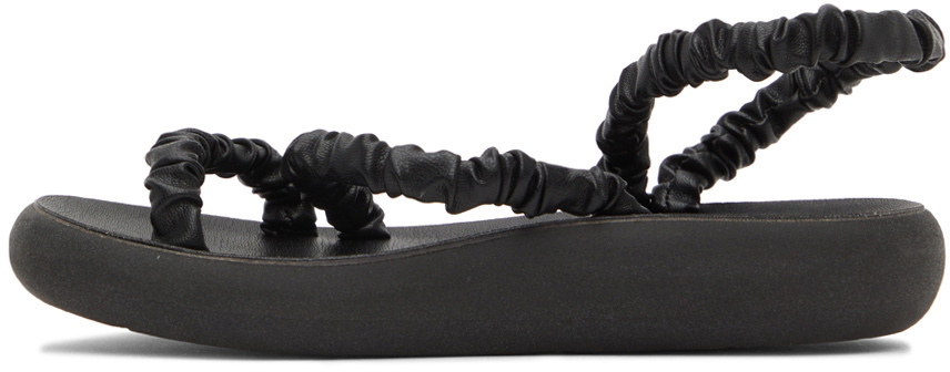 Ancient Greek Sandals Black Scrunchie Eleftheria Sandals