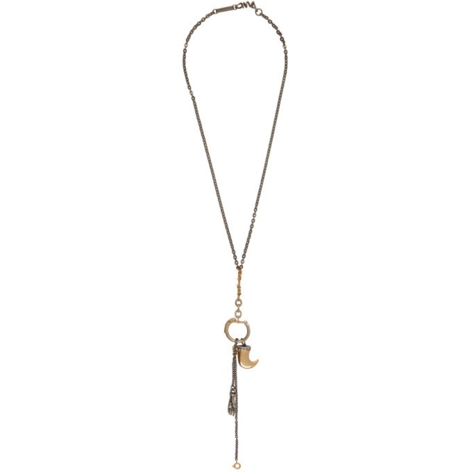 Photo: Maison Margiela Silver and Gold Hand and Crest Necklace