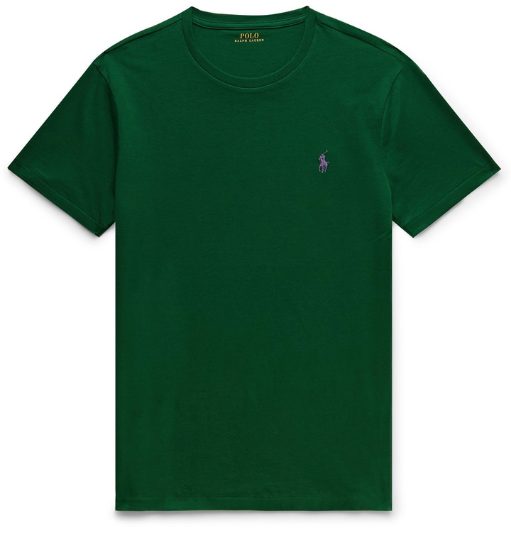 Photo: Polo Ralph Lauren - Logo-Embroidered Cotton-Jersey T-Shirt - Green