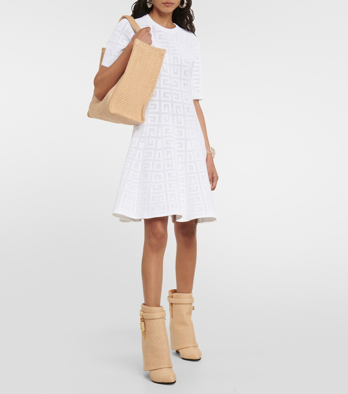 Givenchy Shark Lock raffia ankle boots Givenchy