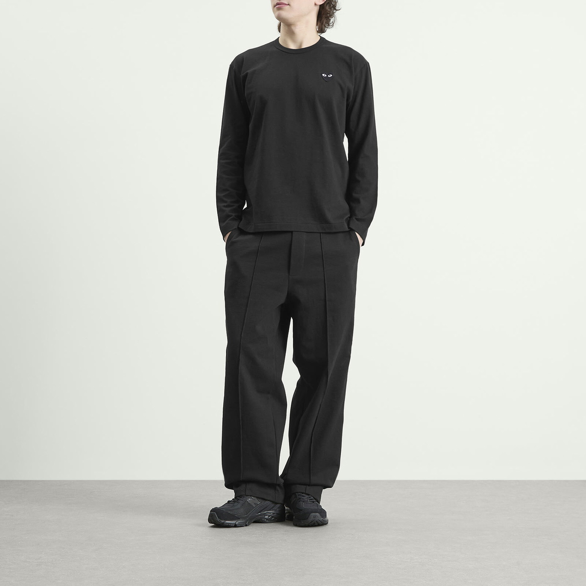 Comme des Garçons Play Heart Long Sleeve T-Shirt in Black