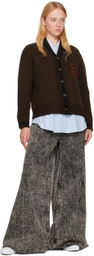 Thames MMXX. Brown Embroidered Cardigan
