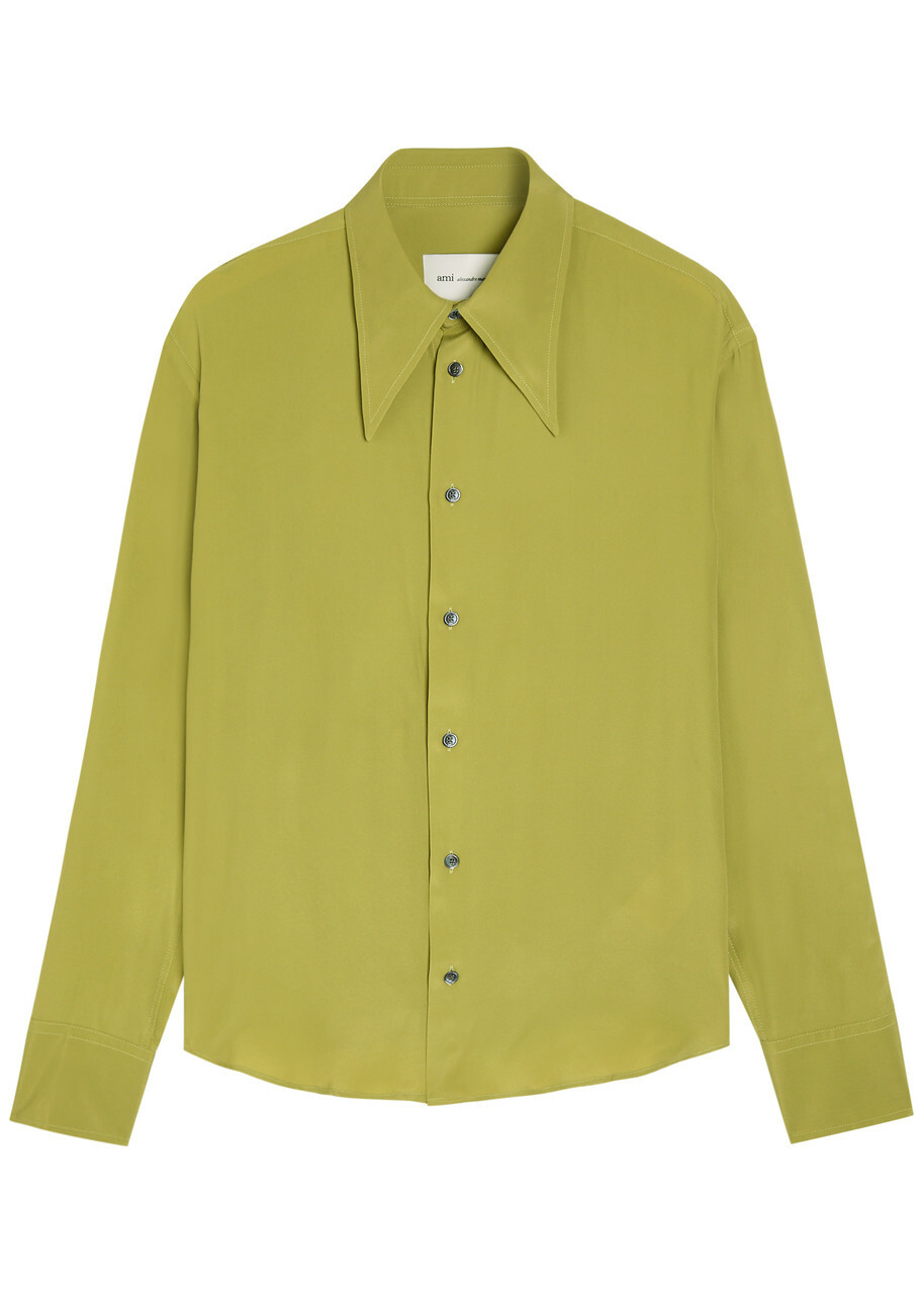 Ami Paris Woven Shirt Light Green