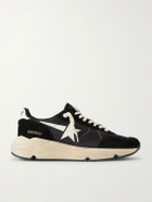 Golden Goose - Running Sole Leather-Trimmed Suede and Shell Sneakers - Black