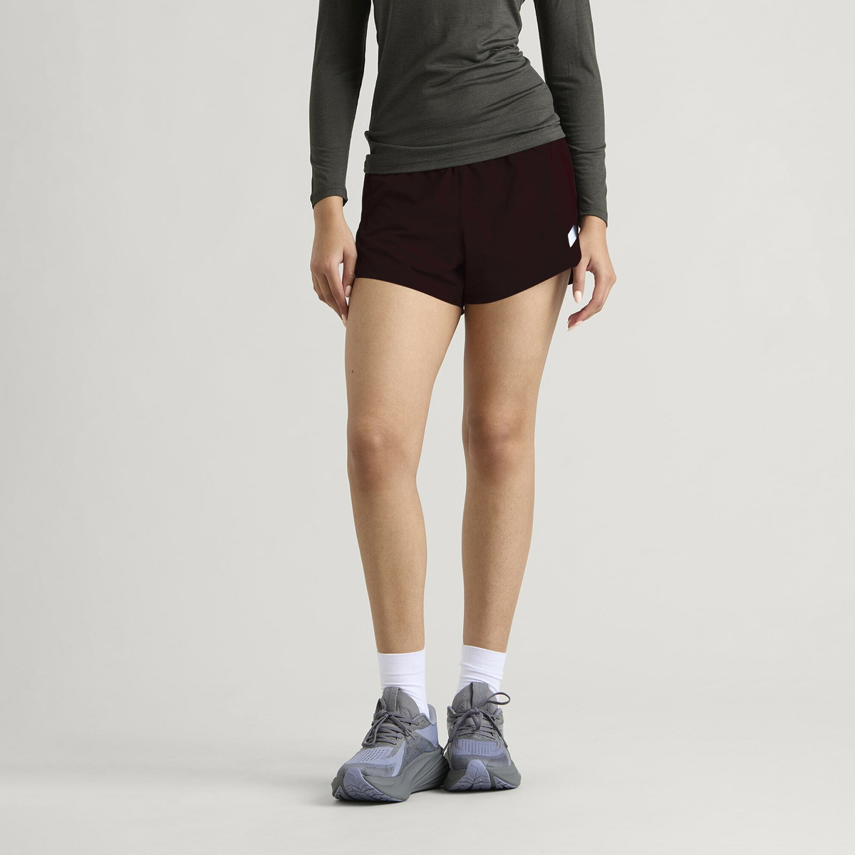 SOAR Women's Split Shorts in Burgundy