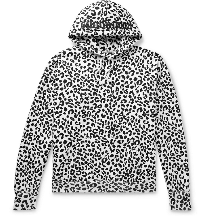 Photo: Noon Goons - Leopard-Print Fleece-Back Cotton-Jersey Hoodie - White