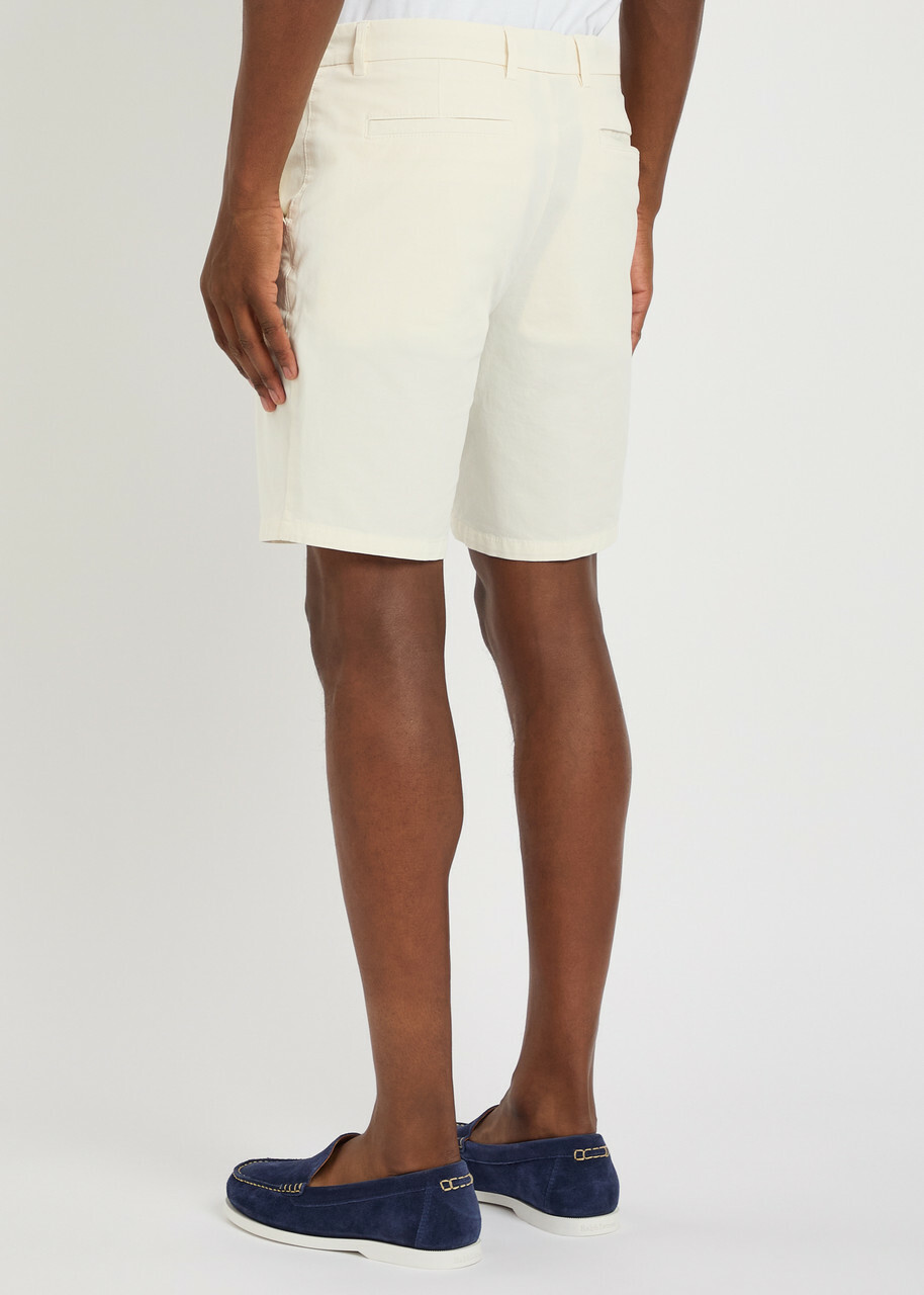 Boss Kane Stretch-cotton Shorts Ecru