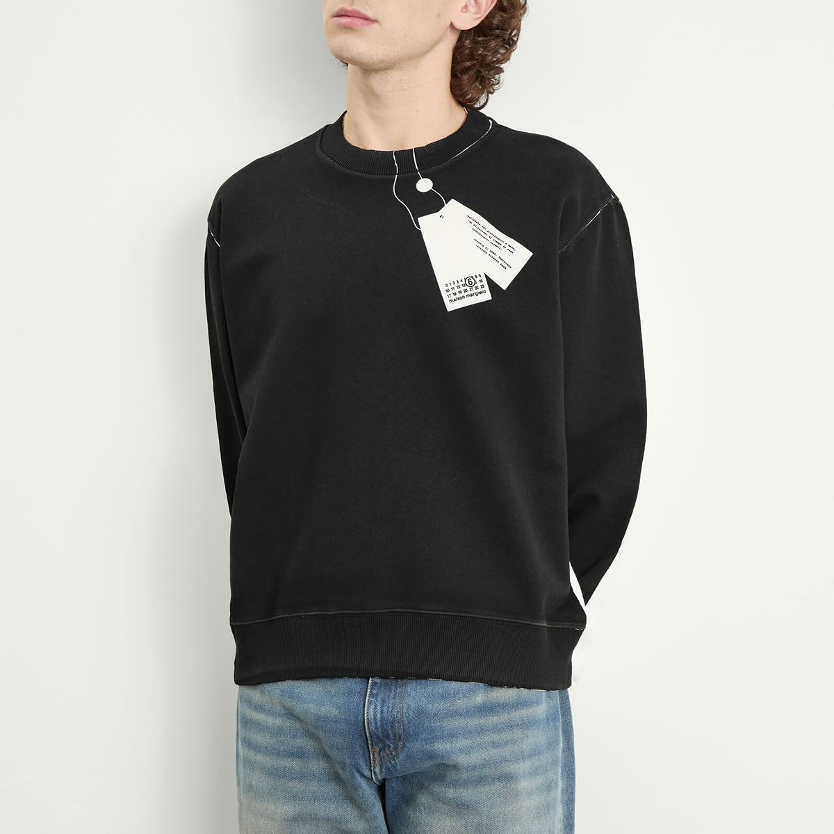 MM6 Maison Margiela Men's Printed Tag Sweatshirt in Off White