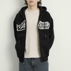 Avirex Men's Script Logo Zip Hoodie in Black