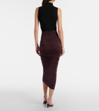 Wolford Draped sheer high-rise midi skirt