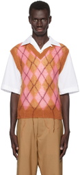 Marni Brown & Pink Argyle Vest