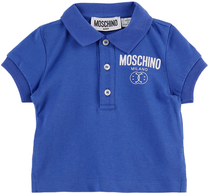 Photo: Moschino Baby Blue Double Smiley Polo