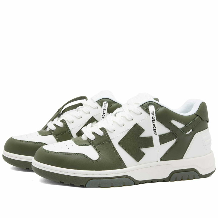 Photo: Off-White Men's Out Of Office Sneakers in White/Green