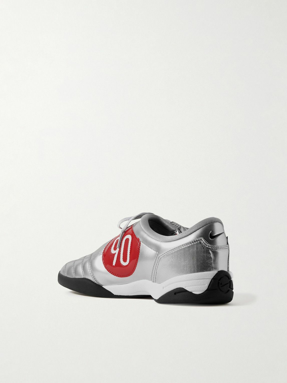 Nike - Total 90 Metallic Patent-Leather Sneakers - Silver Nike