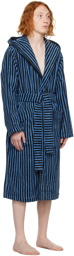 Tekla Black & Blue Hooded Bathrobe