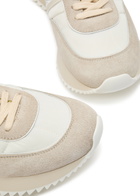 Moncler Pacey Panelled Suede Sneakers Cream