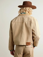 CHERRY LA - Corduroy-Trimmed Cotton-Canvas Jacket - Neutrals