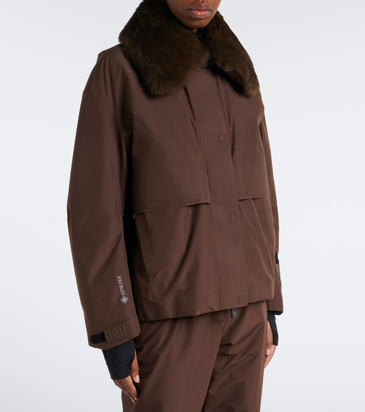 Moncler Grenoble Shearling-trimmed down ski jacket
