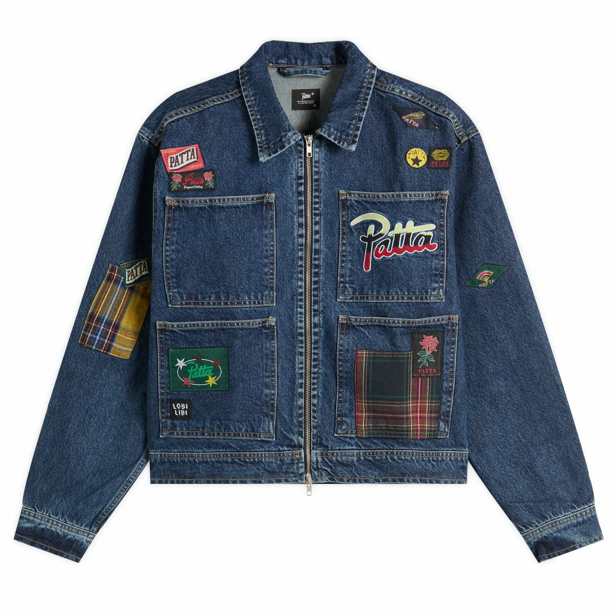 Patta Men's Homerun Denim Varsity Jacket in Black Patta