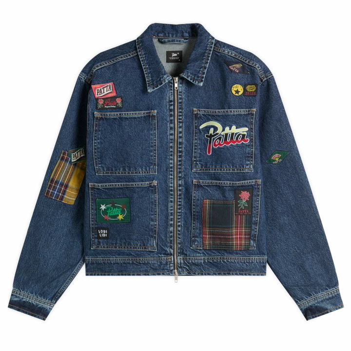 Photo: Patta Men's Whole Lotta Labels Denim Jacket in Blue