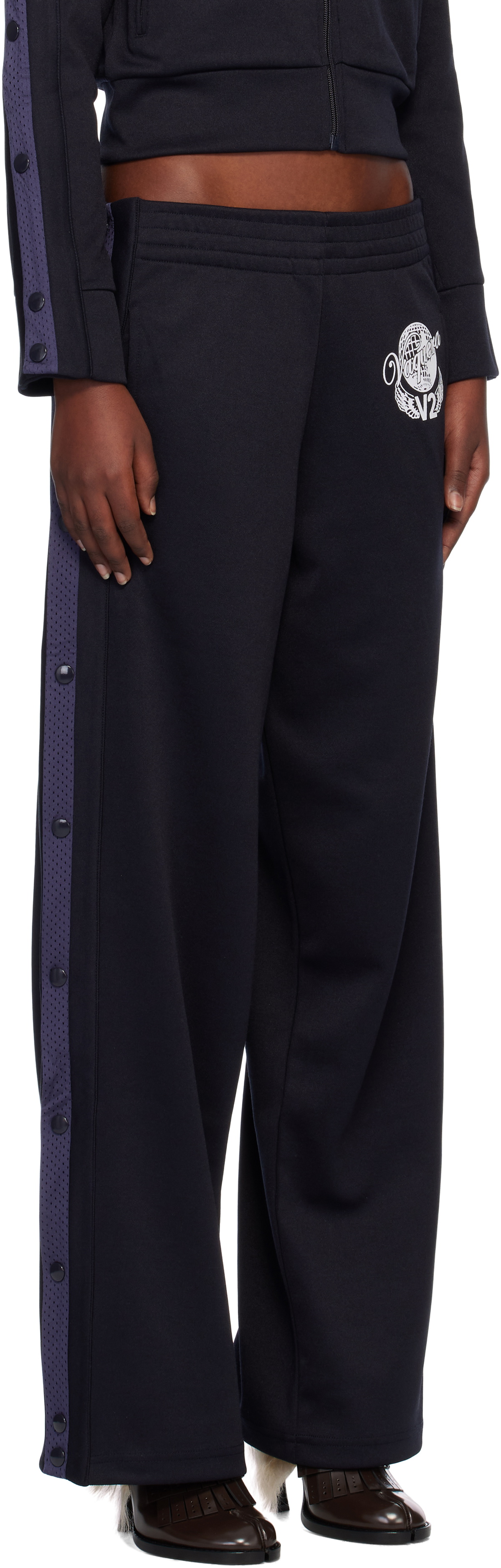 VAQUERA Navy Snap Track Pants