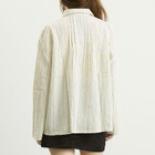 Bode Women's Electric Light Stripe Blouse in Ecru
