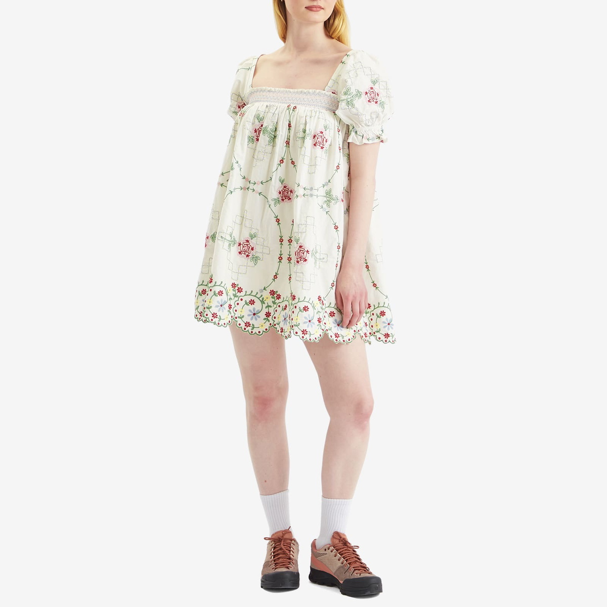 Damson Madder Women's Lulu Mini Dress in White Damson Madder Damson Madder Women's Lulu Mini Dress in White Damson Madder