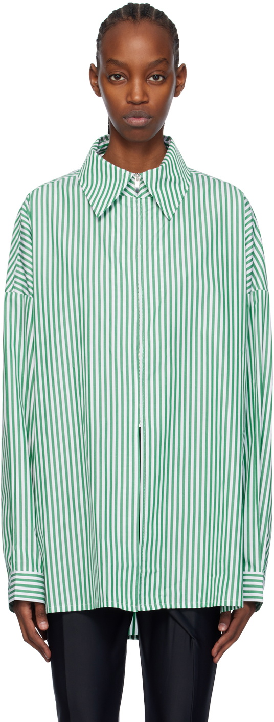 Gauge81 White & Green Cosala Shirt