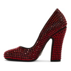 Prada Black and Red Crystal Heels