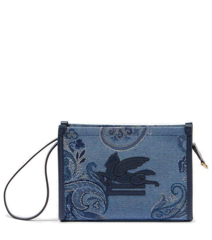 Photo: Etro Love Trotter Small canvas jacquard shoulder bag