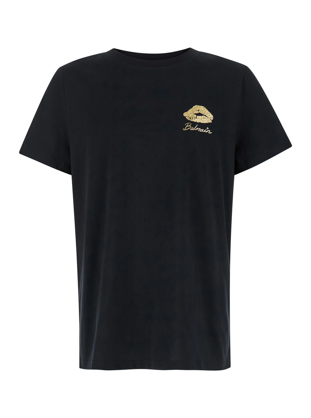 Balmain Black Metallic Signature Logo T-Shirt Balmain