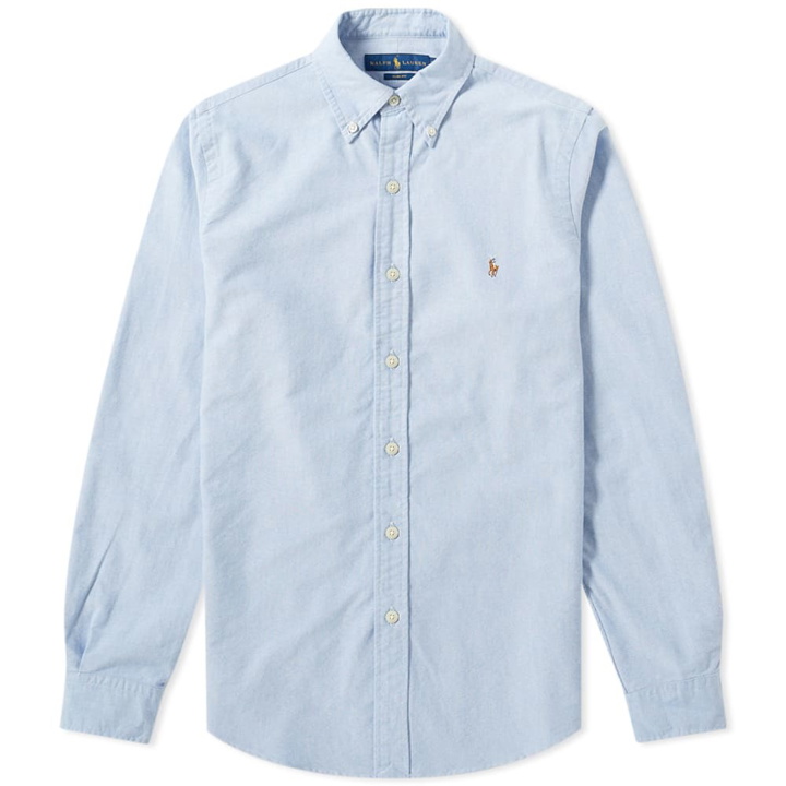 Photo: Polo Ralph Lauren Slim Fit Button Down Oxford Shirt Blue