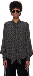 Anna Sui Black Printed Shirt