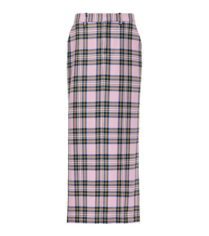 Photo: Area Plaid wool midi skirt