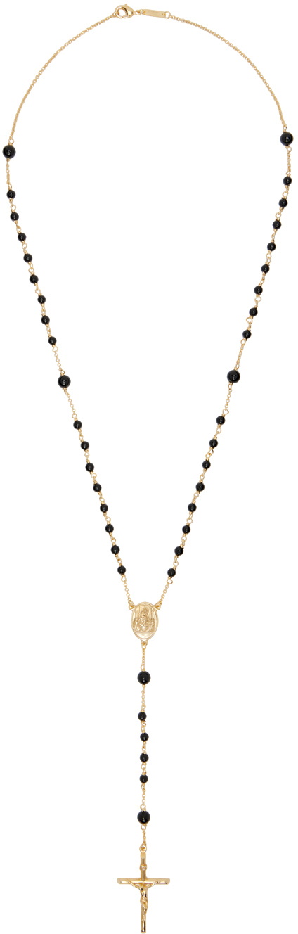 Dolce & Gabbana Gold Chain Brass Floral Layered Crystal Pearl Necklace main image 1