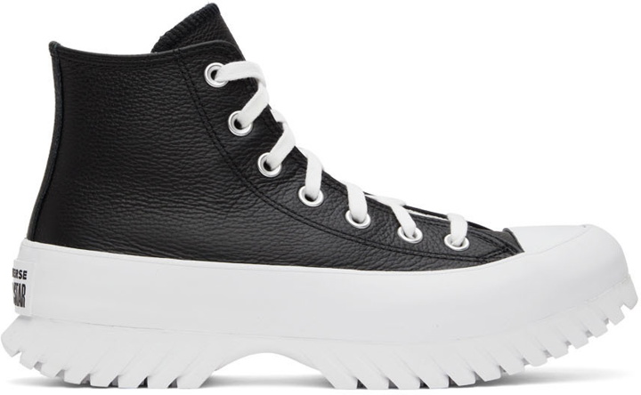 Photo: Converse Black Leather Sneakers